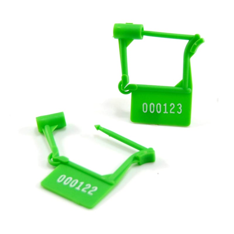 LeadSeals Plastic Security Padlock Seals Numbered Tamper Proof Disposable Self-Locking Plastic Medical Tags (Pack of 100 PCS) (Green) - Image 3